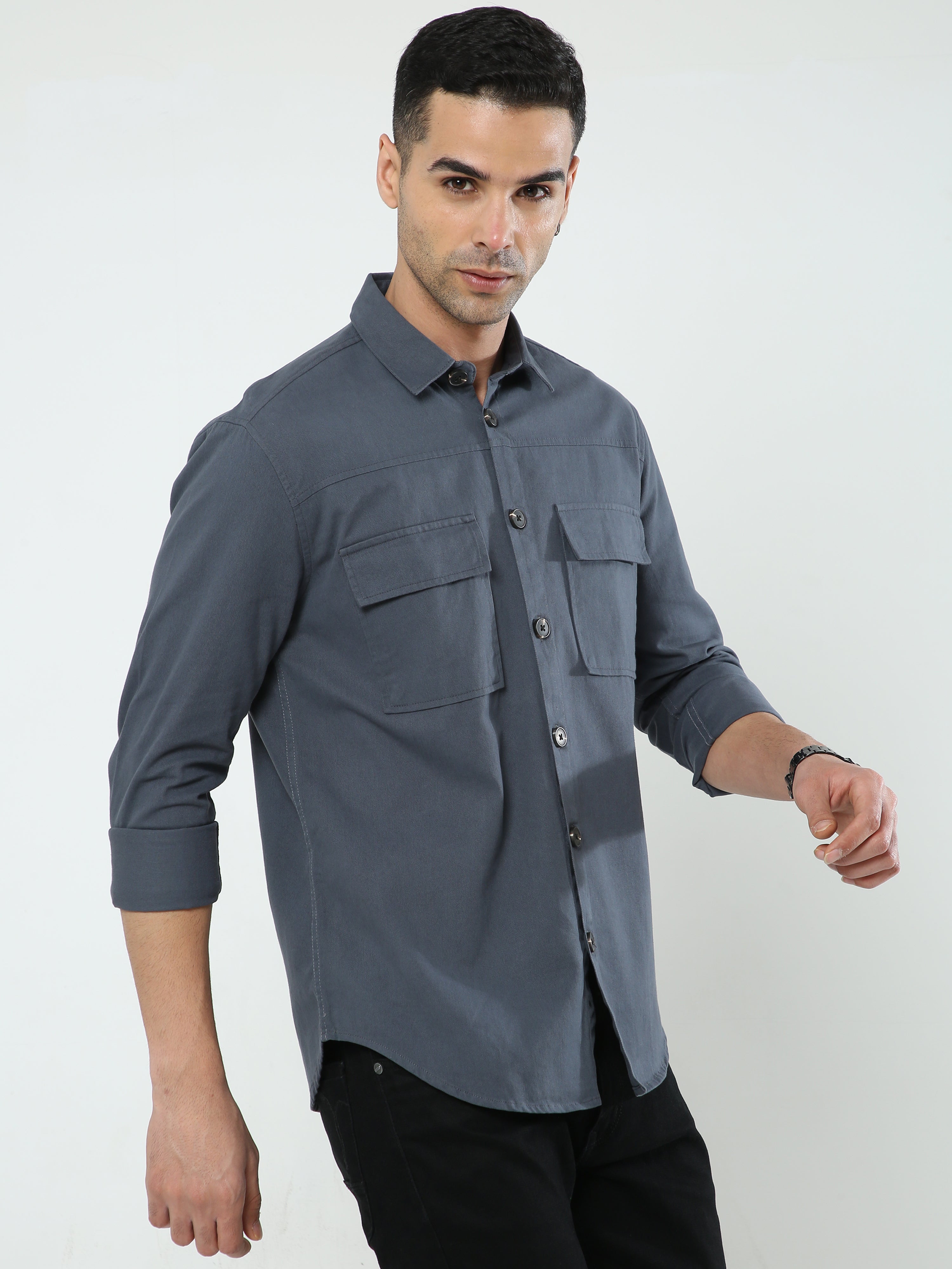 Albatross Dark Gray Shacket for men