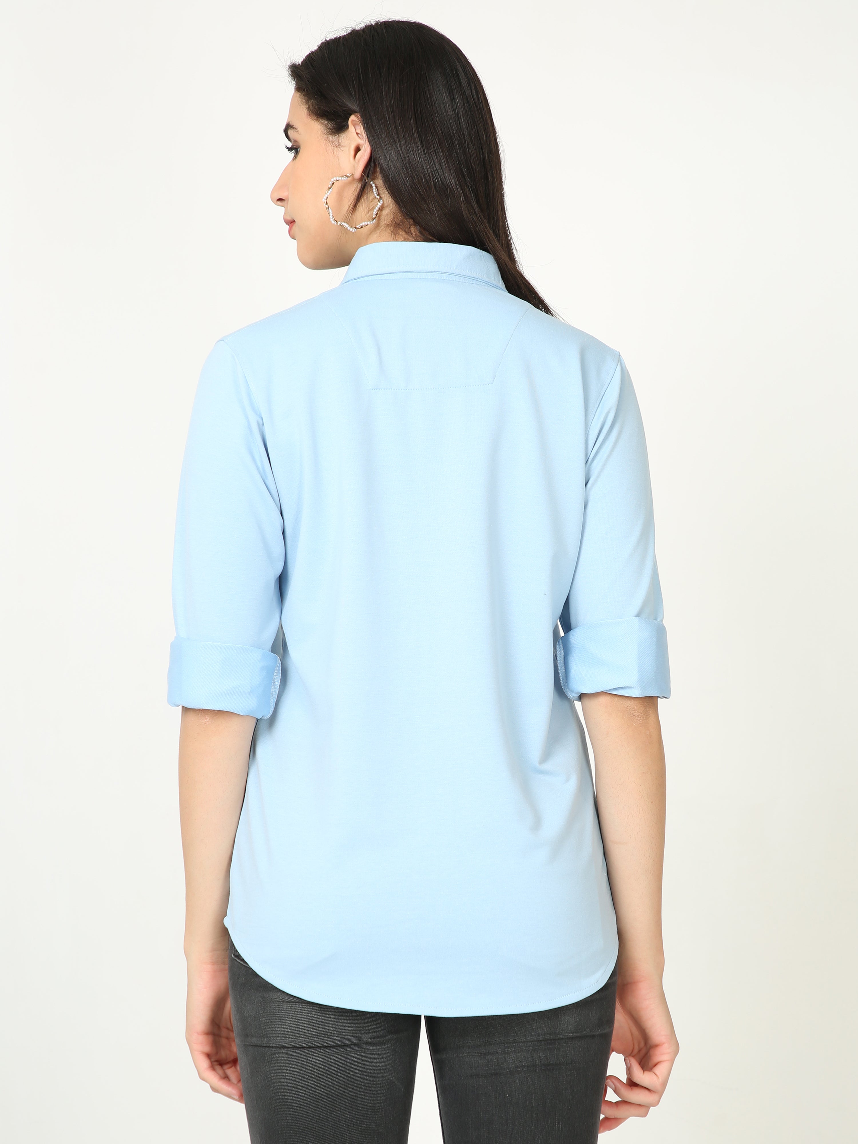 Sky Blue Double Pocket Royal Knit Overshirt - UNISEX