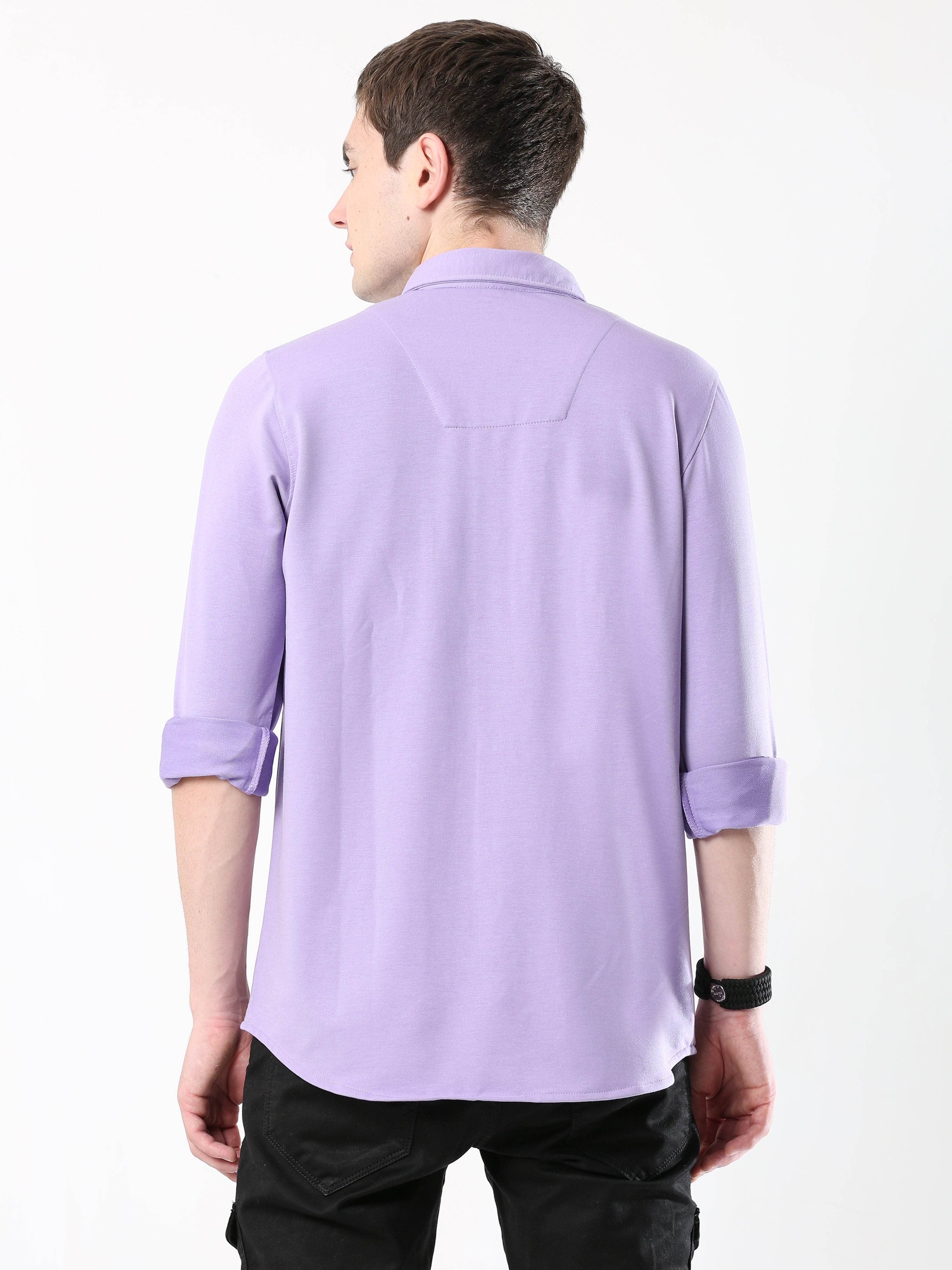 Purple Double Pocket Royal Knit overshirt - UNISEX