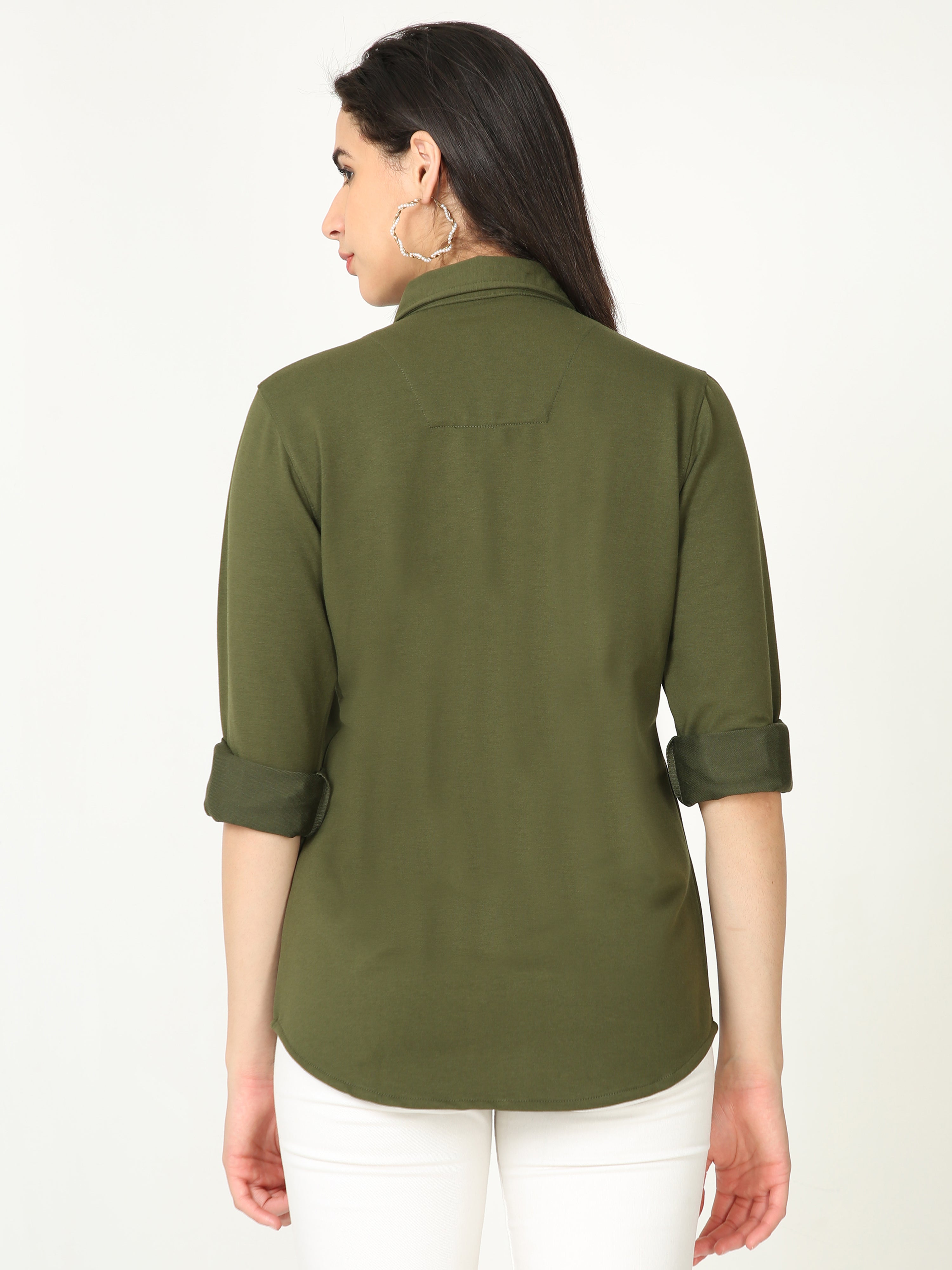 Green Double Pocket Royal Knit Overshirt - UNISEX