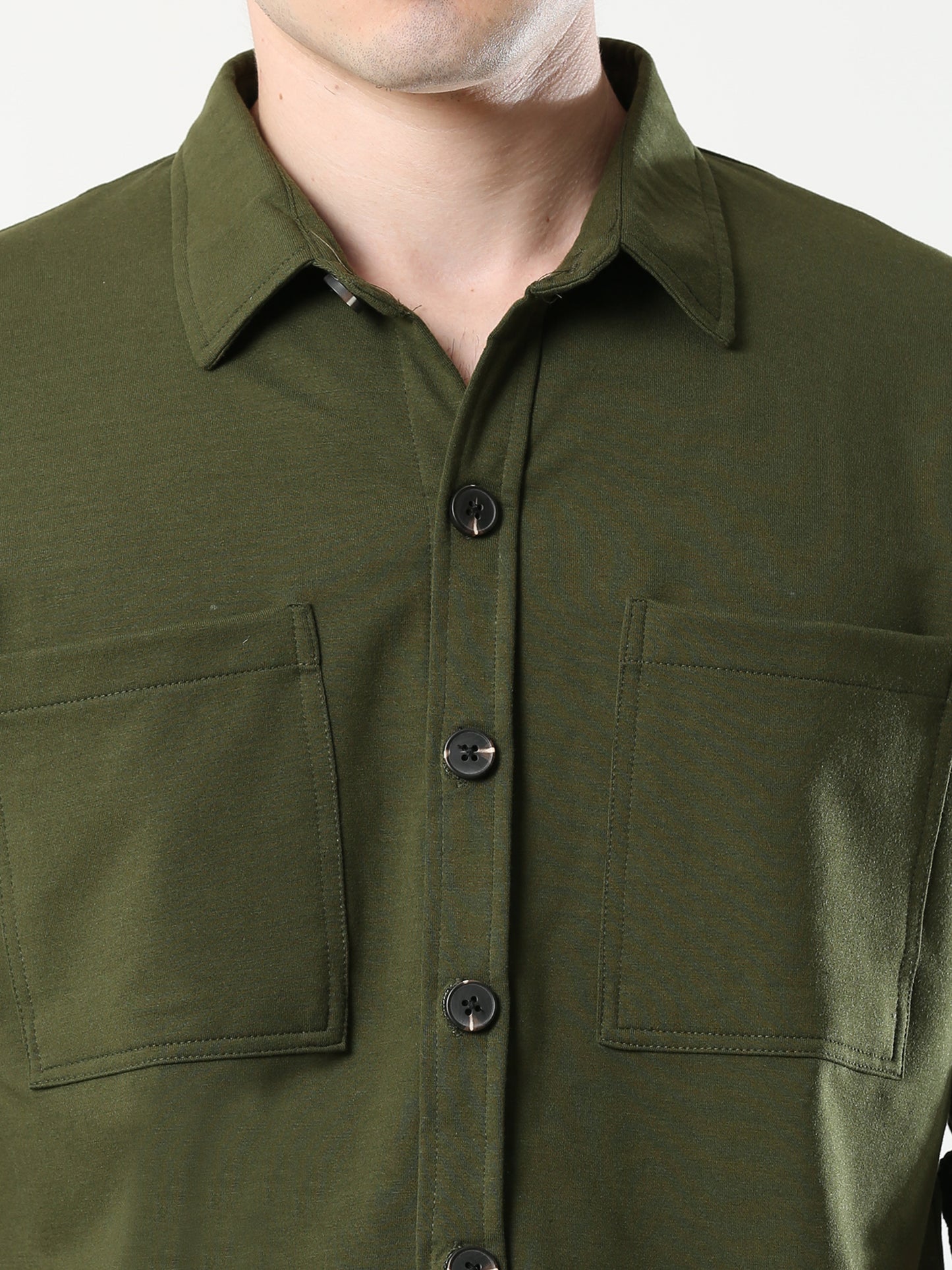 Green Double Pocket Royal Knit overshirt - UNISEX