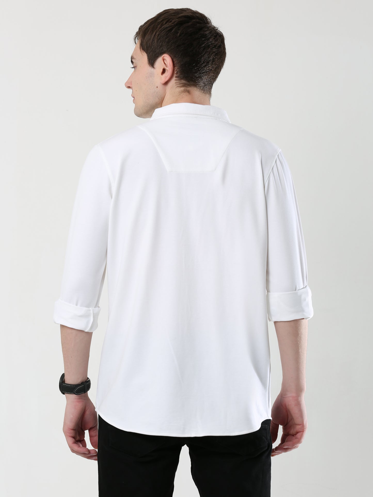 White Double Pocket Royal Knit overshirt - UNISEX