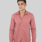 Dark Pink Plain Cotton Shirt for men