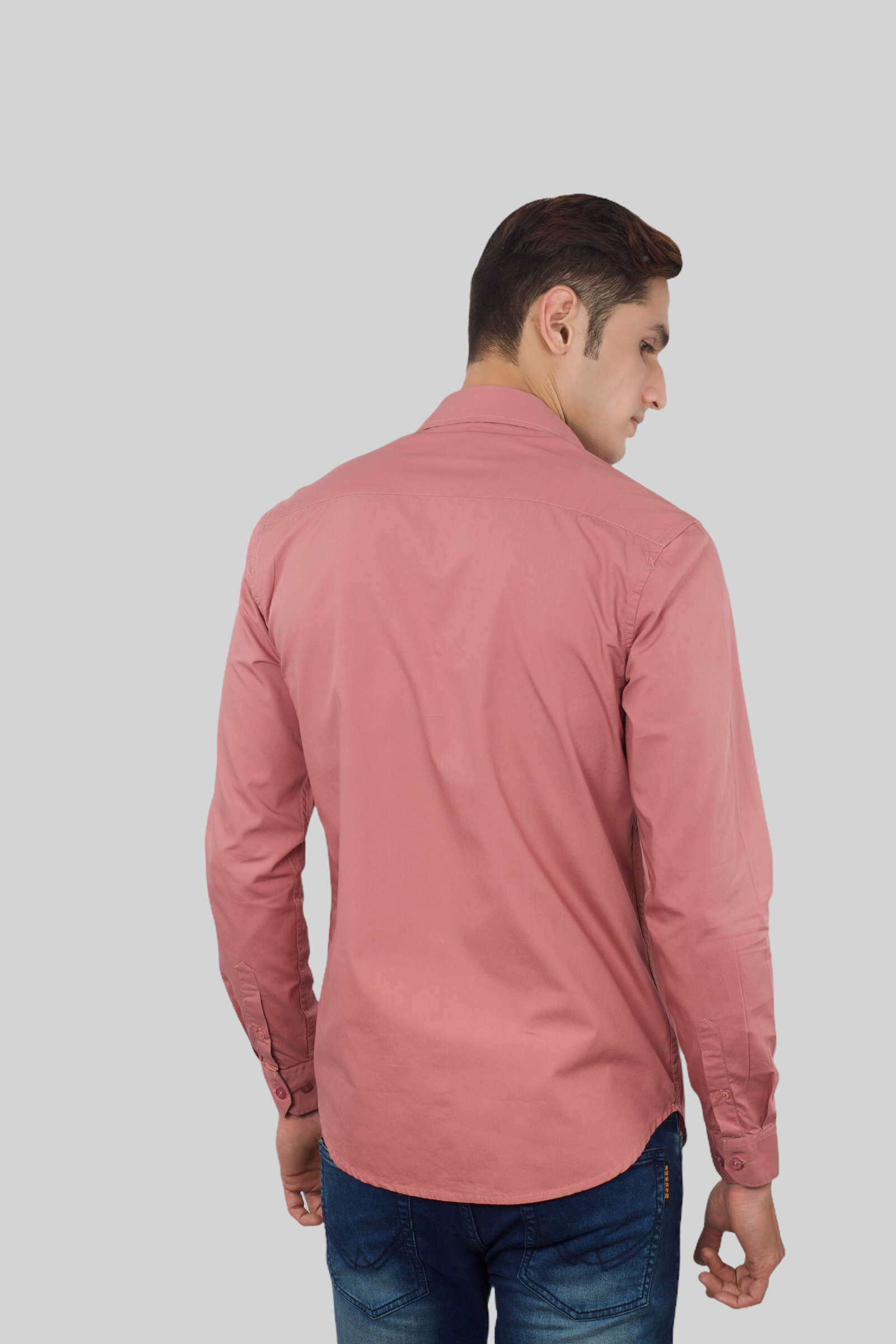 Dark Pink Plain Cotton Shirt for men