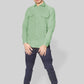 Pista Green Double Pocket denim shirt for mens
