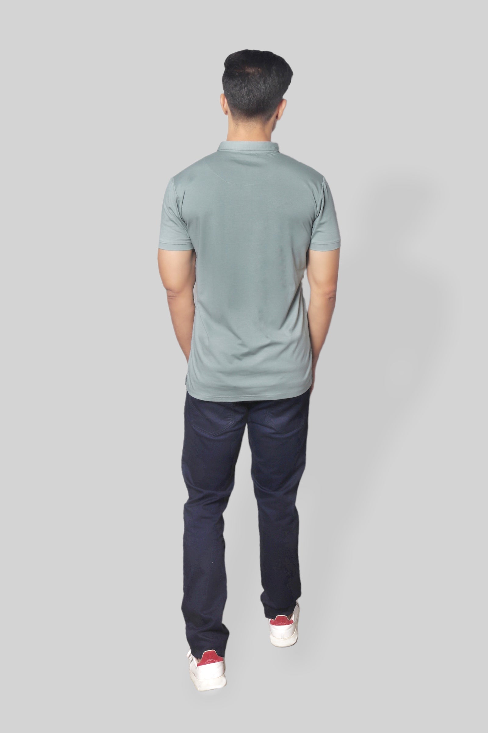 Pastel Green Classic Fine Italian  Collar T-shirt for men