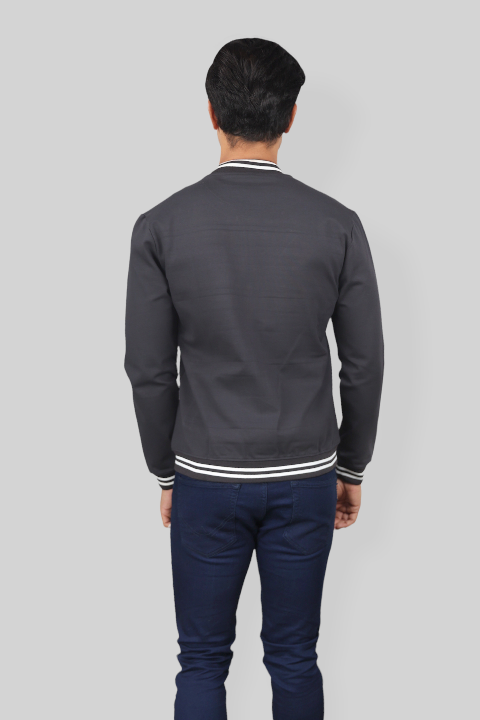 Classic Dark Gray Bomber Jacket for men