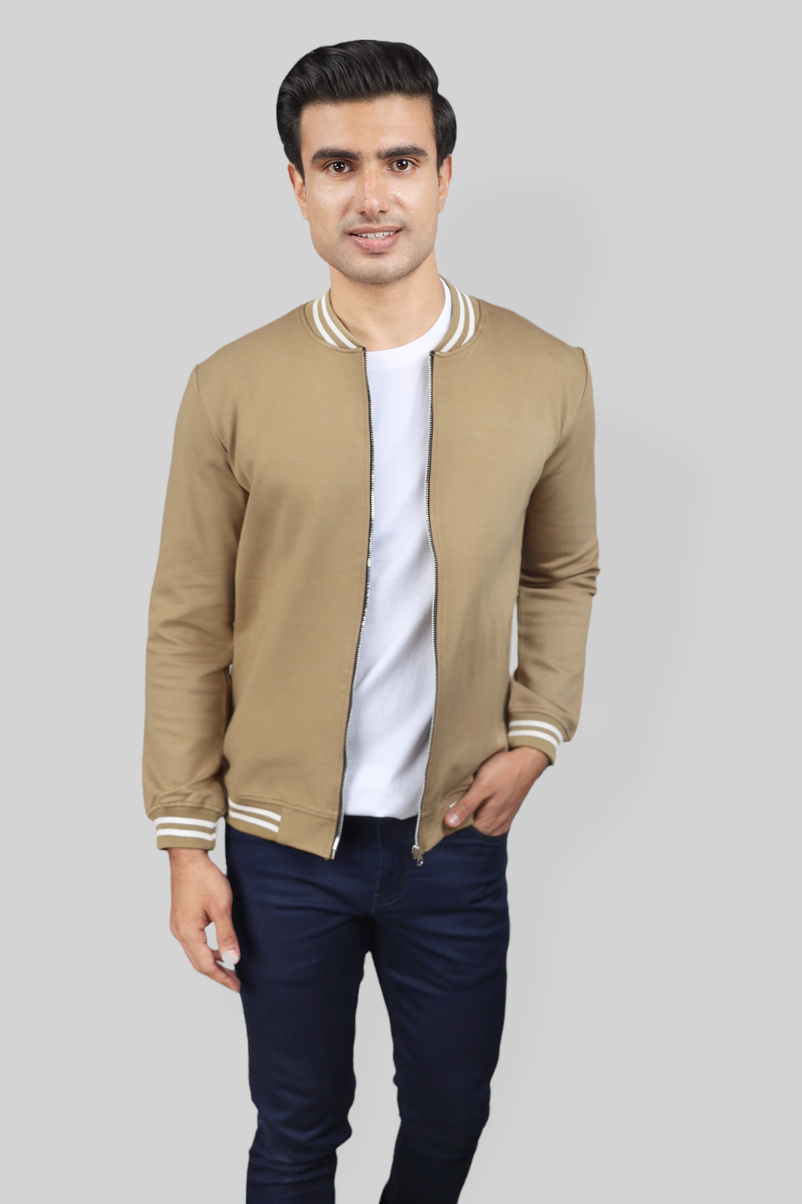 Classic Khaki Bomber Jacket for men