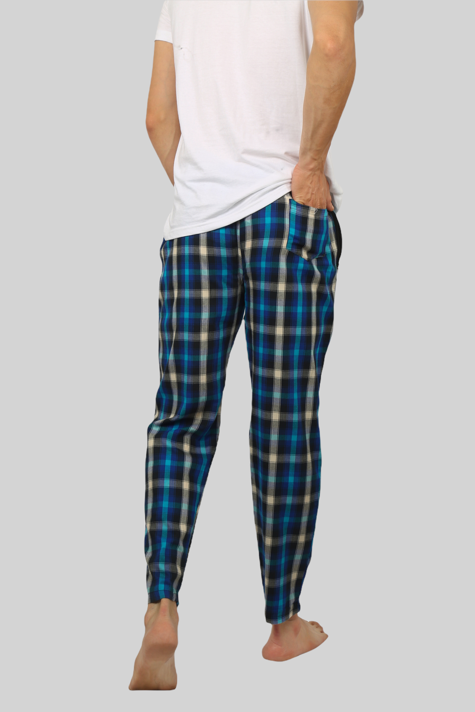 Navy Blue soft and super comfortable checkered pajamas for men