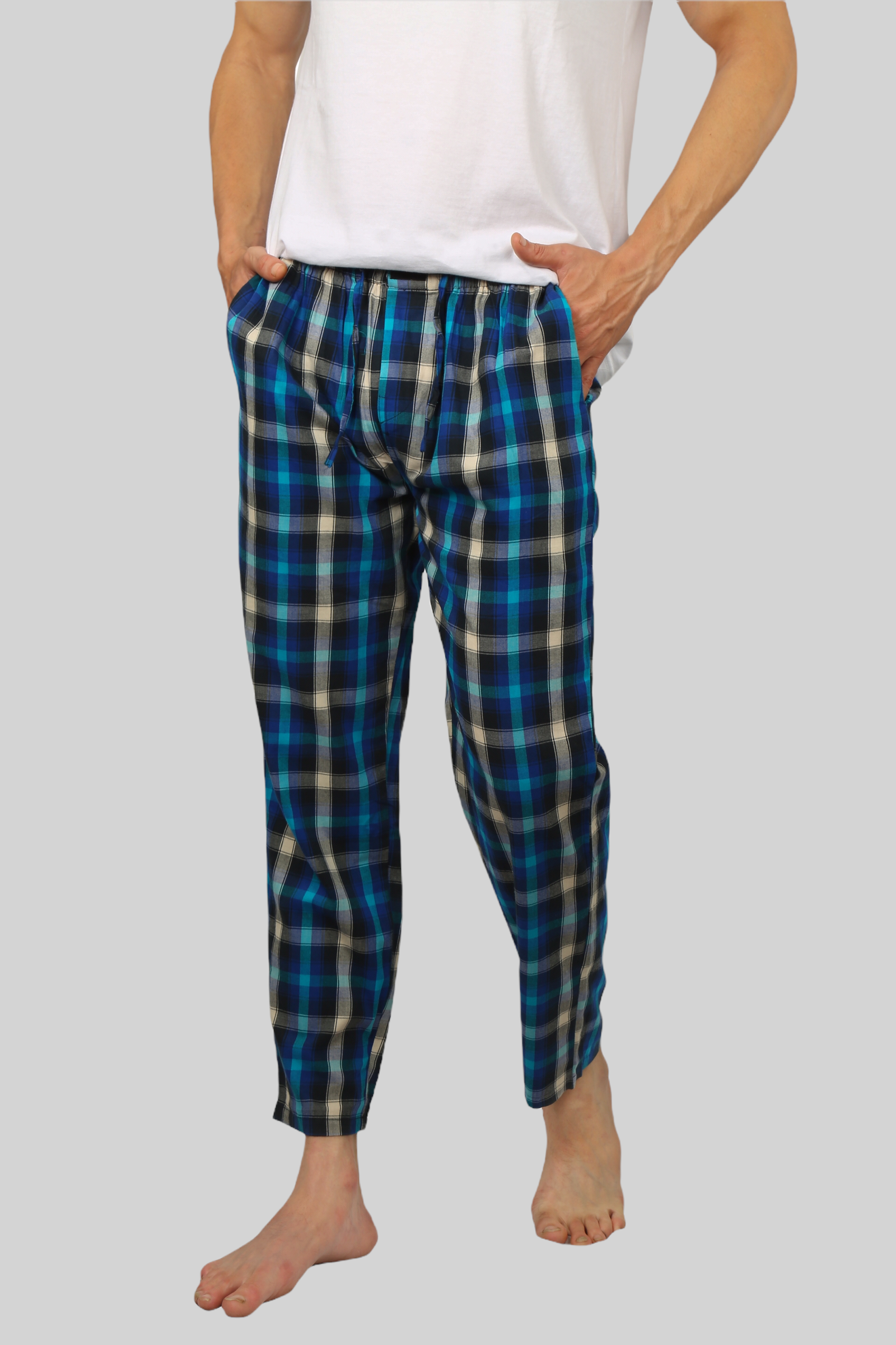 Navy Blue soft and super comfortable checkered pajamas for men