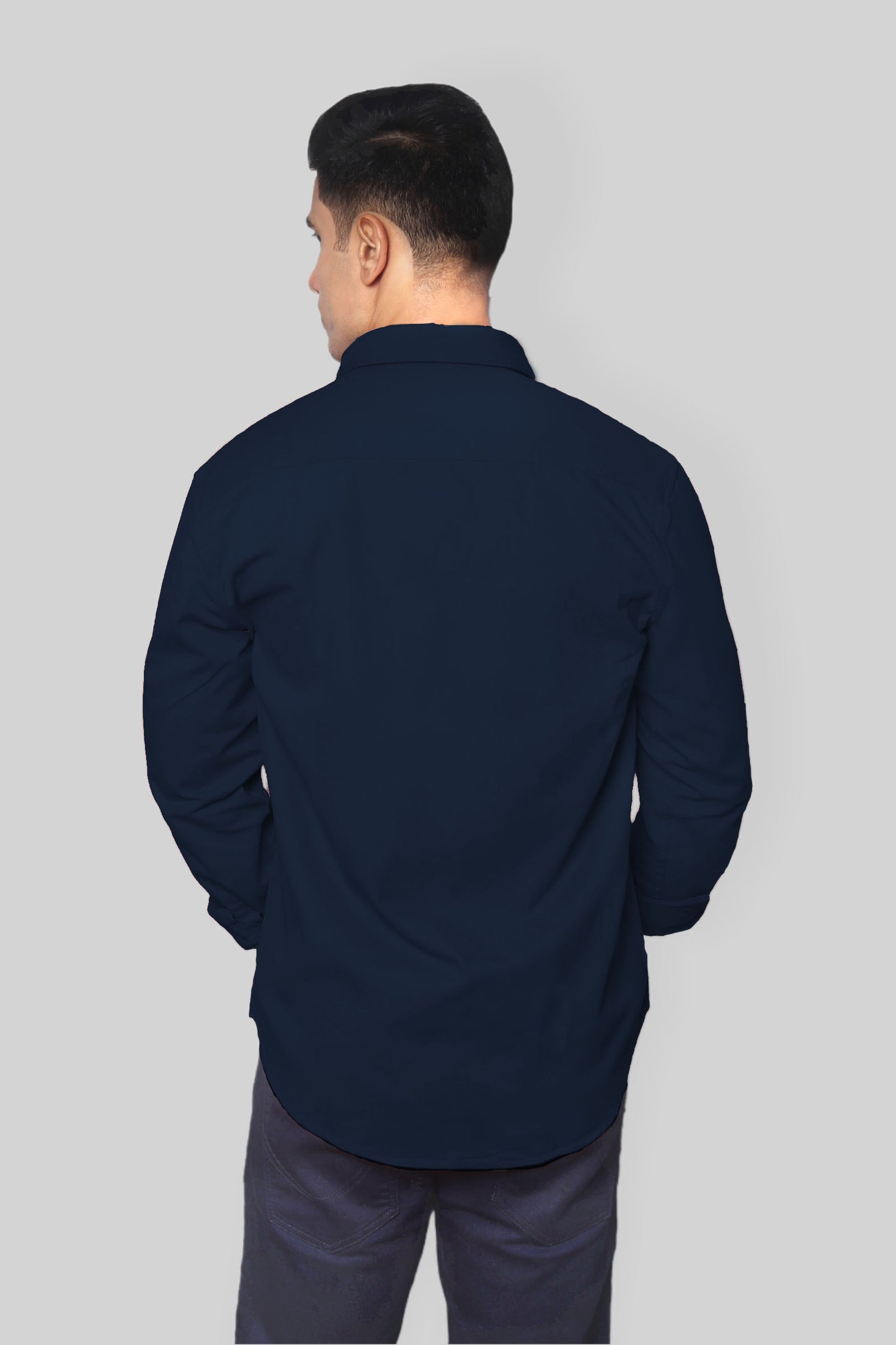 Navy Blue Double Pocket denim shirt for mens