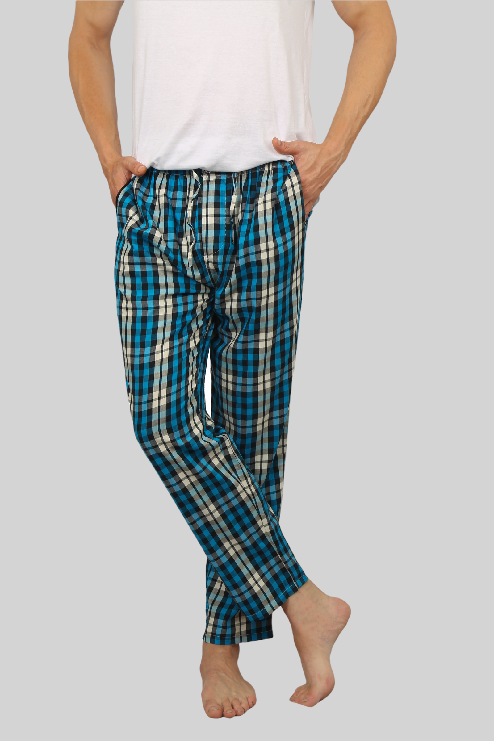 Ocean Blue soft and super comfortable checkered pajamas for men