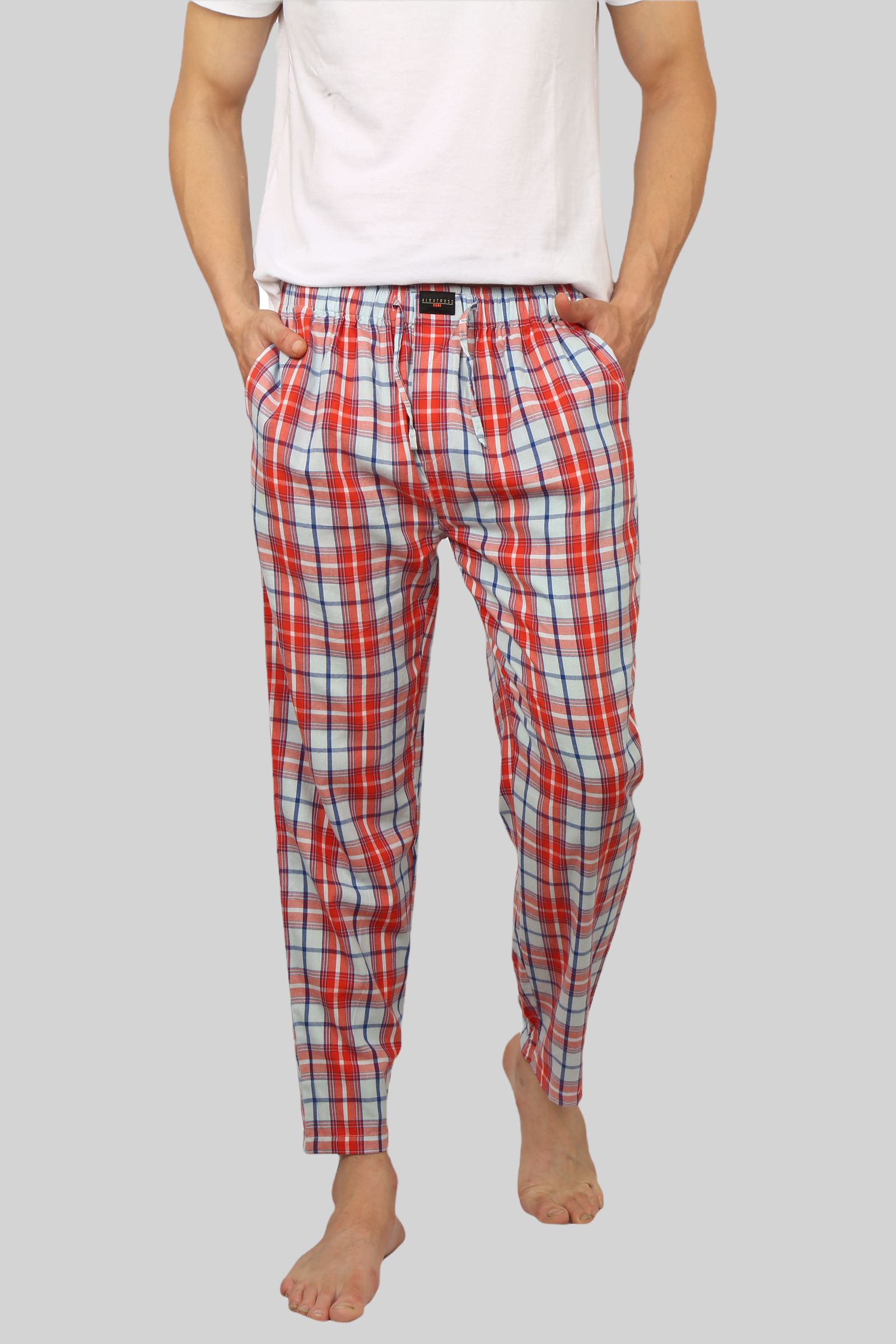 Orange soft and super comfortable checkered pajamas for men