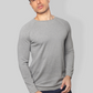 Grey Flat Knit rough neck Full Sleeve T-shirt