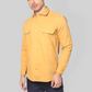 Mustard double pocket denim shirt for men’s