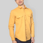 Mustard double pocket denim shirt for men’s