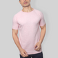 Light Pink Half Sleeve Rough neck Flat Knit T-Shirt