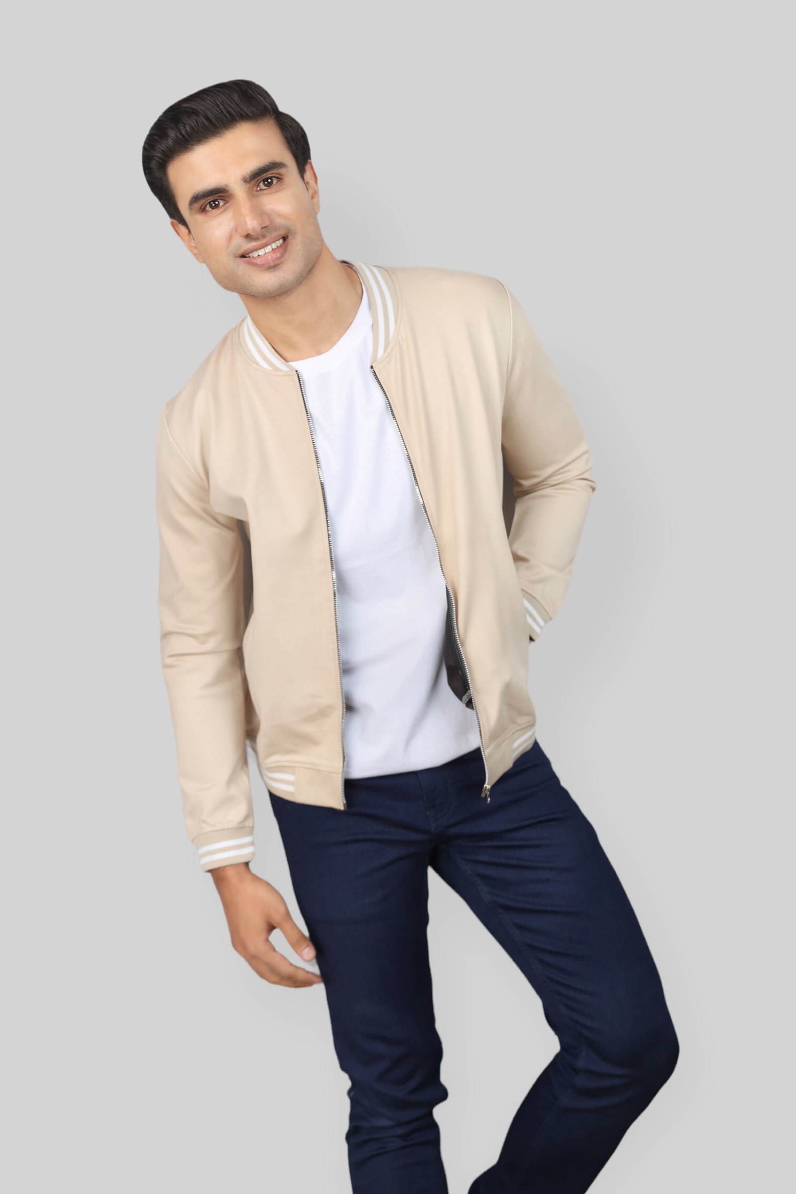 Cream jacket 2025 outfit men
