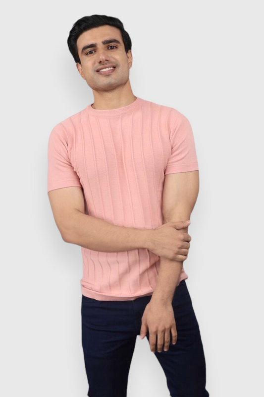 Plain Light Baby Pink T-shirt For Men, Plain T-shirts for Men