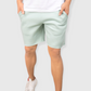 Pastel Green casual cotton fleece shorts for men