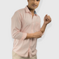 Pink Plain premium Cotton satin shirt with pocket for men
