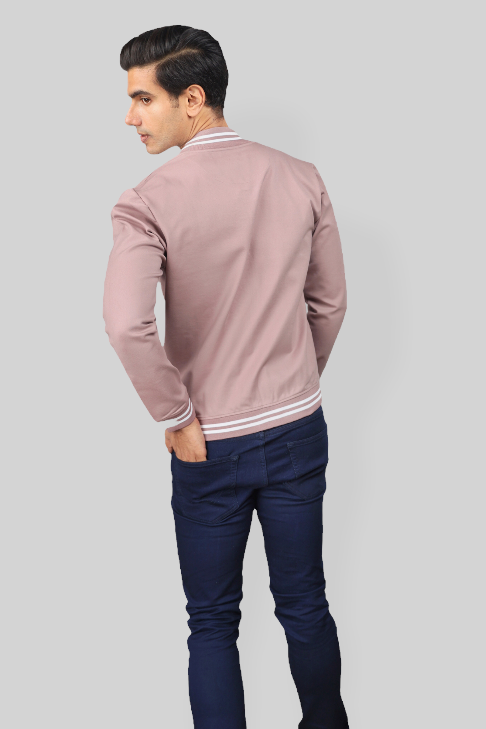 Classic Rose Gold Bomber Jacket for men