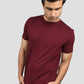Maroon Super Stretch Round Neck Cotton Tshirt for men