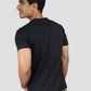 Solid Black Super Stretch Round Neck Cotton Tshirt for men