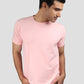 Pink Super Stretch Round Neck Cotton Tshirt for men