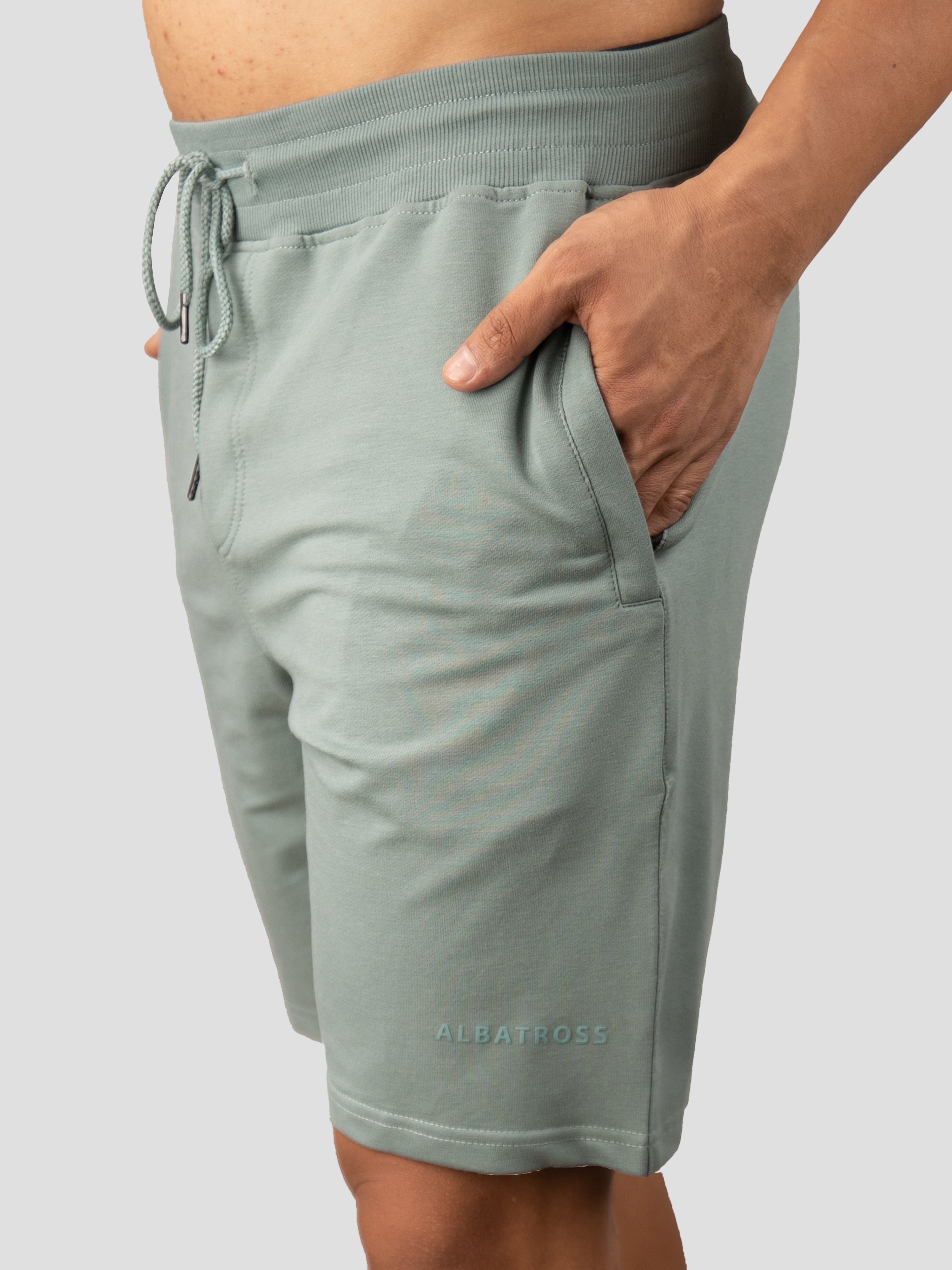 Sea Green casual premium loopknit shorts for men