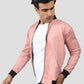 Rose Pink Suede Bomber jacket for men