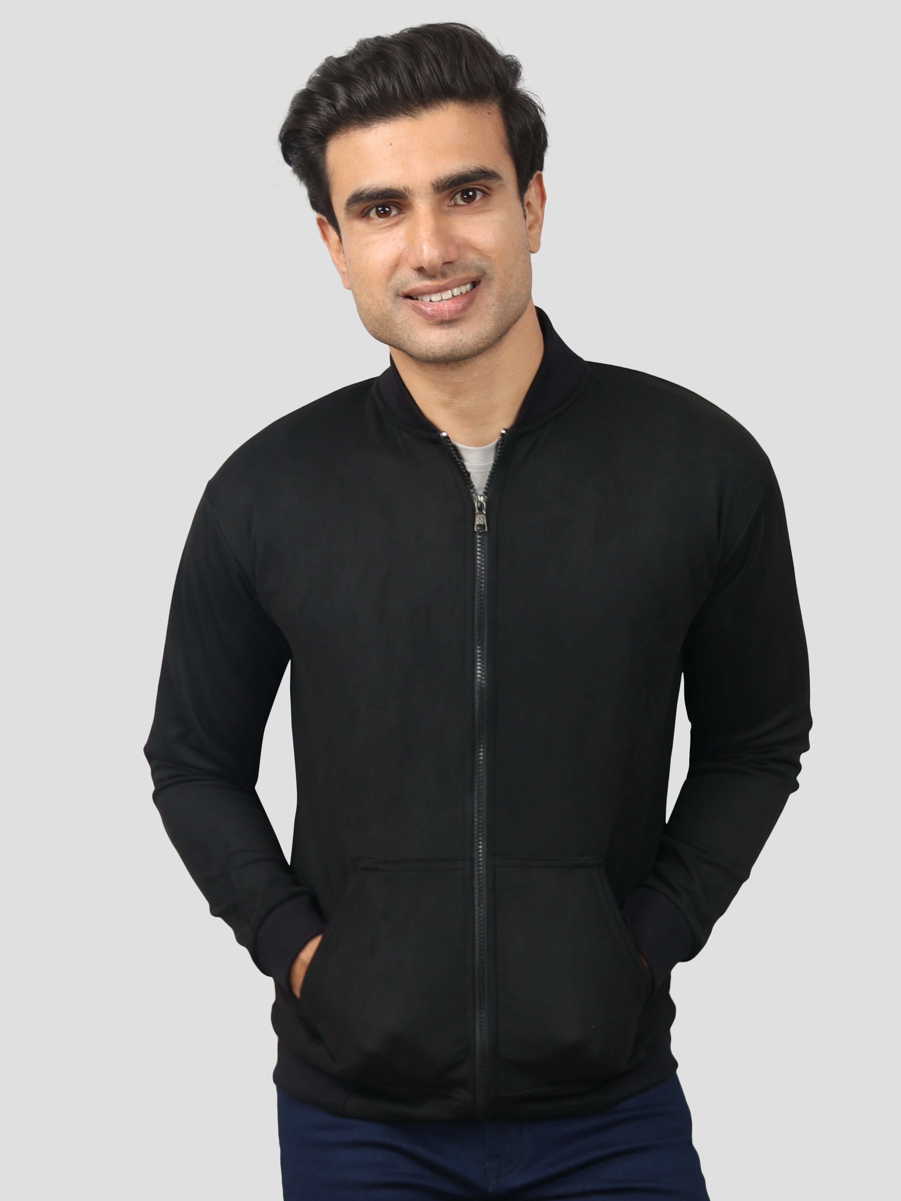 Black Suede Bomber jacket for men