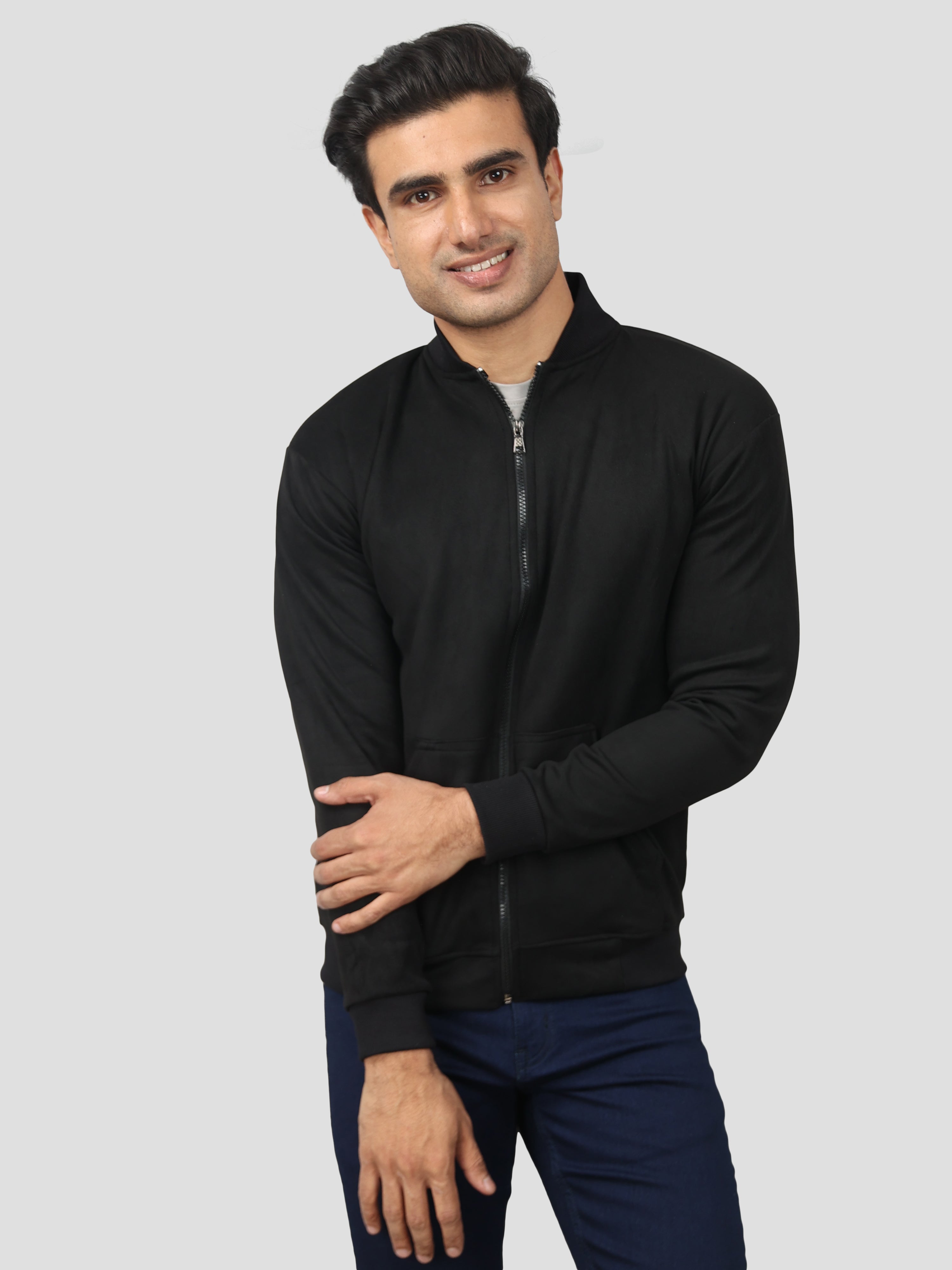 Black Suede Bomber jacket for men