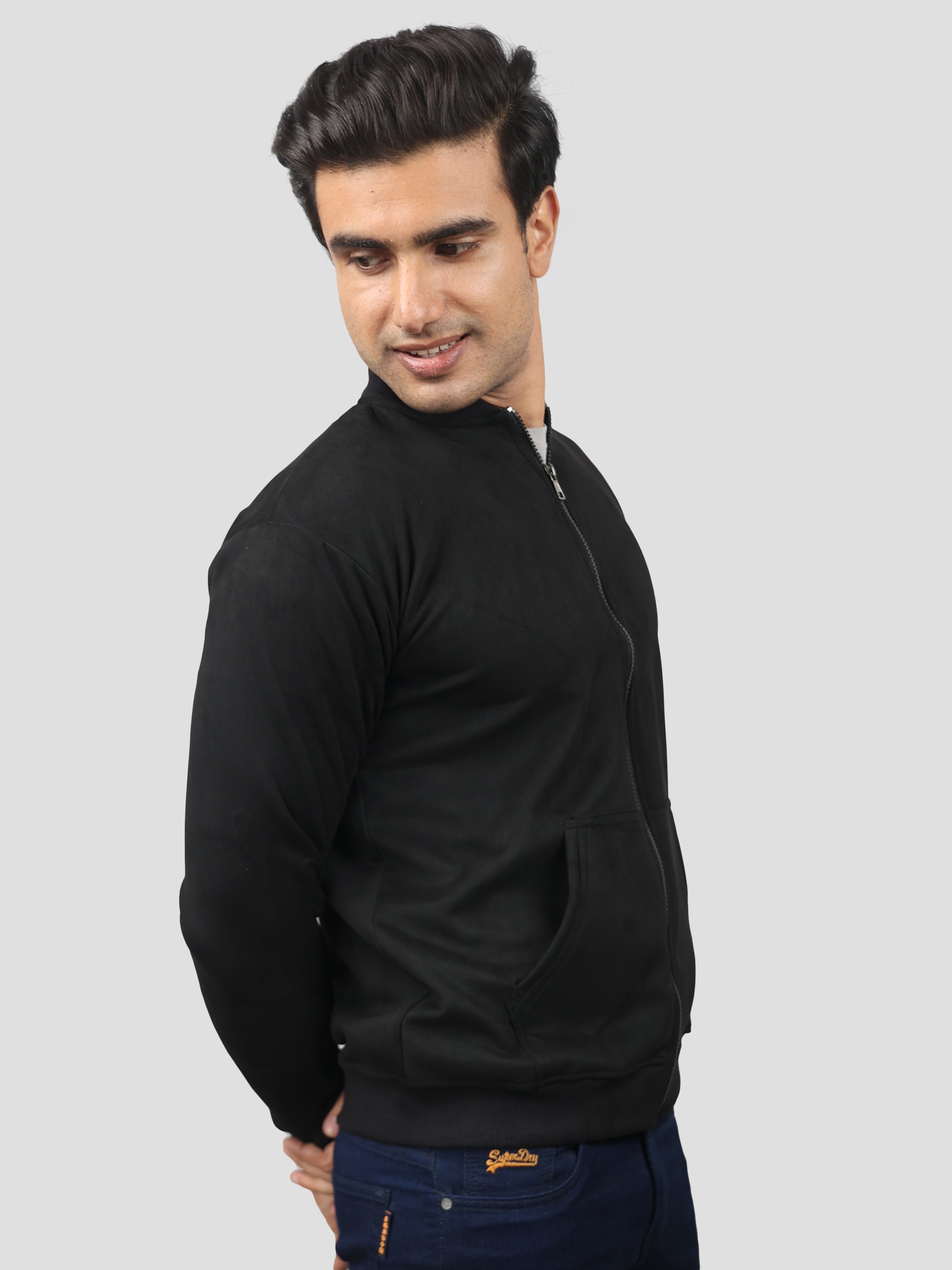 Black Suede Bomber jacket for men