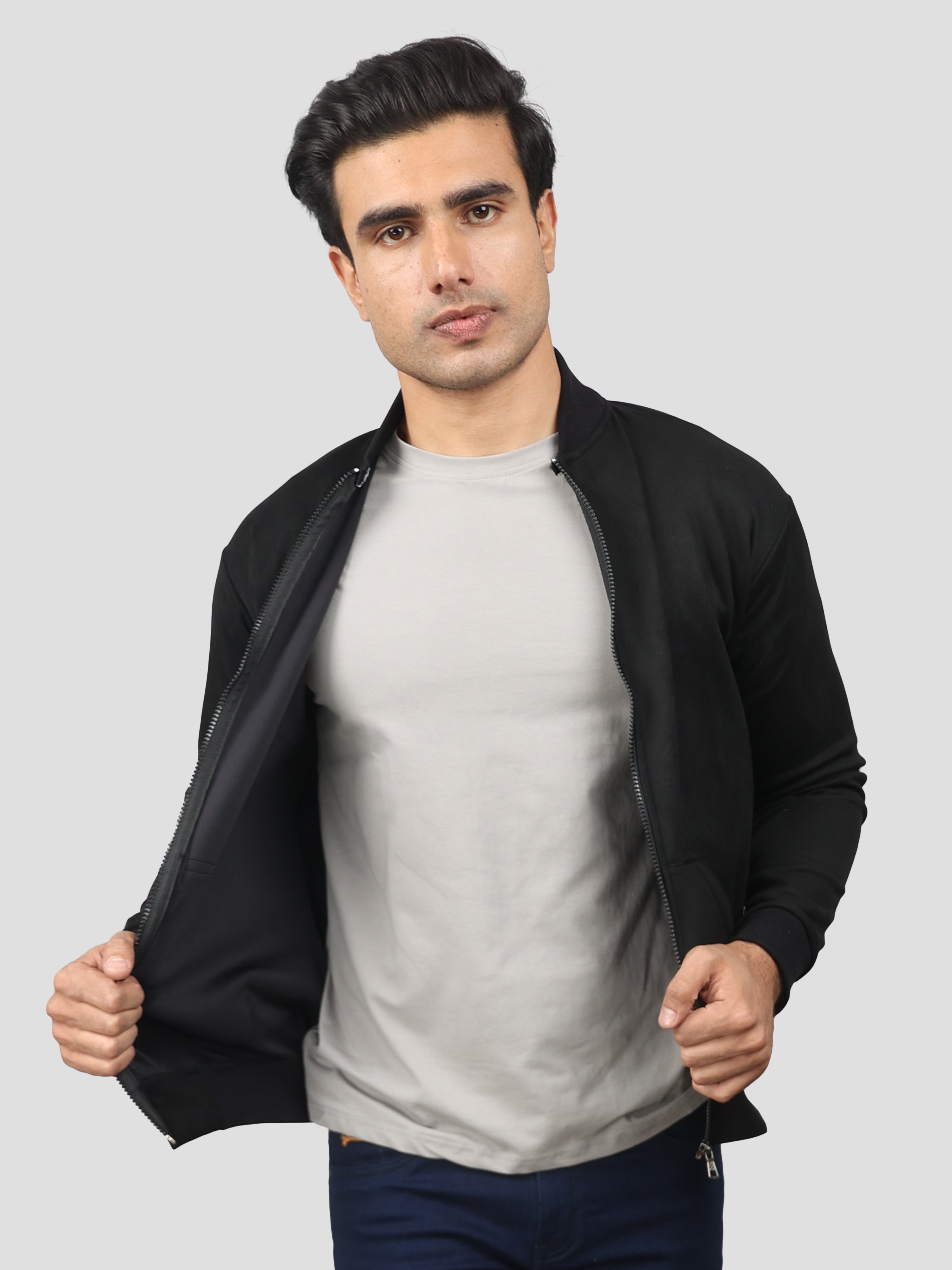 Black Suede Bomber jacket for men