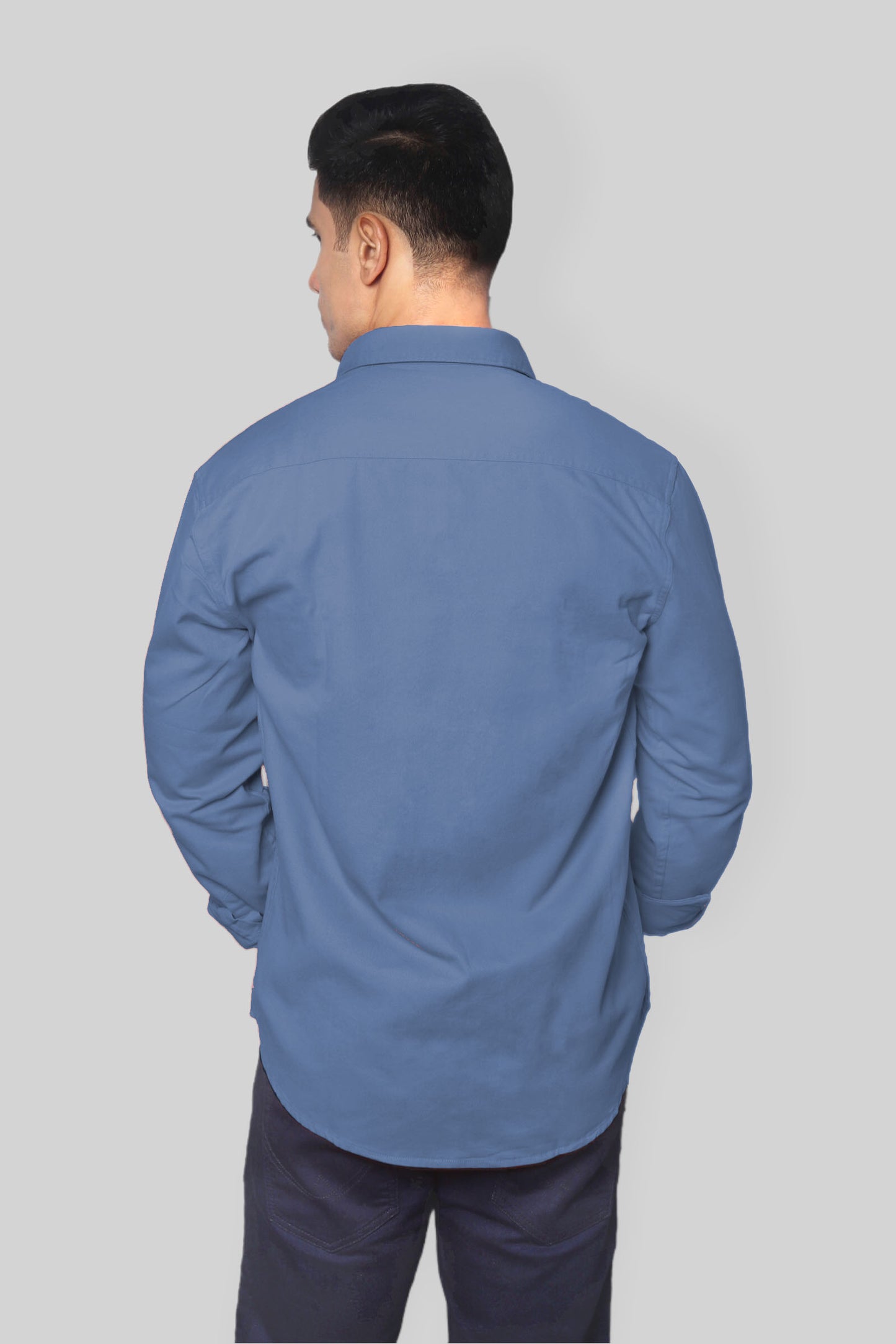 Blue double pocket denim shirt for men’s