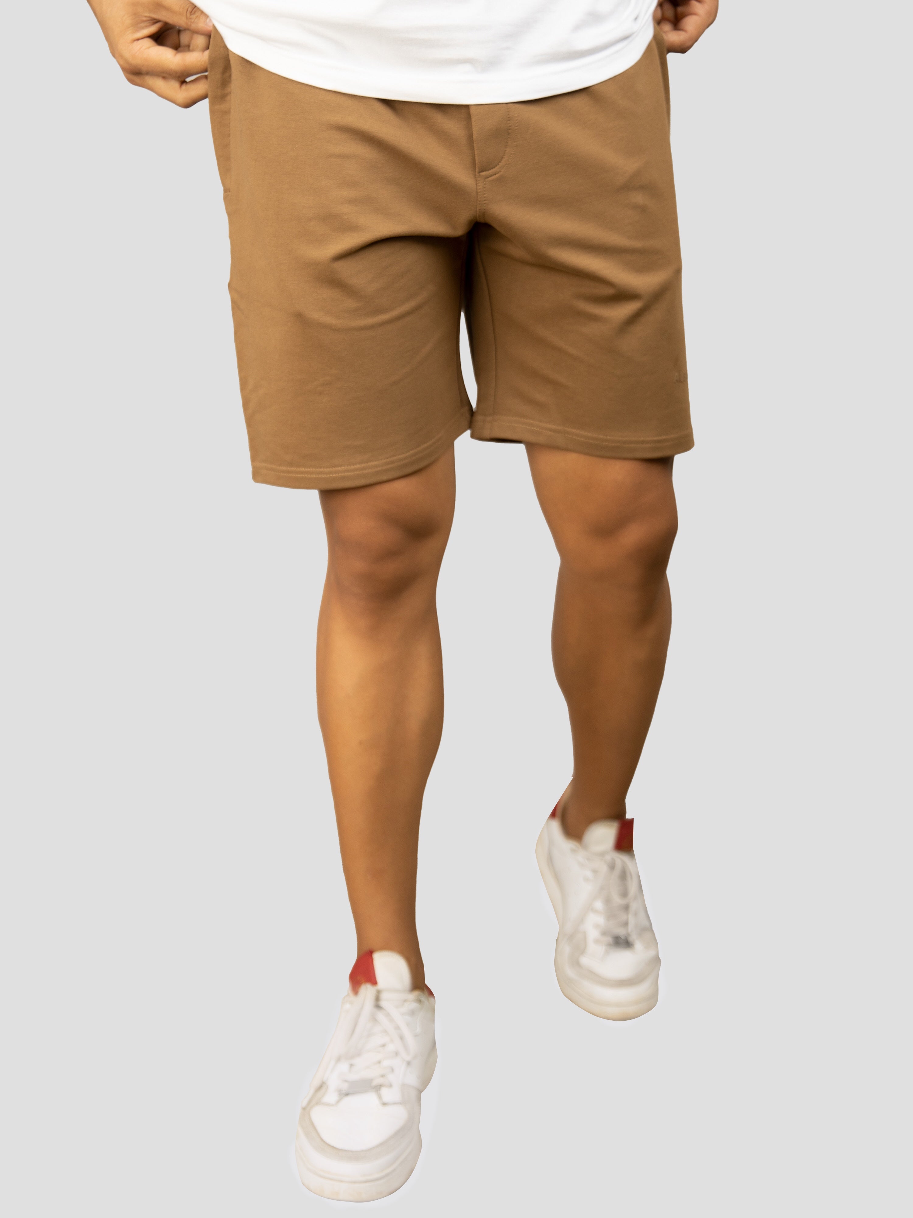 Brown casual premium loopknit shorts for men