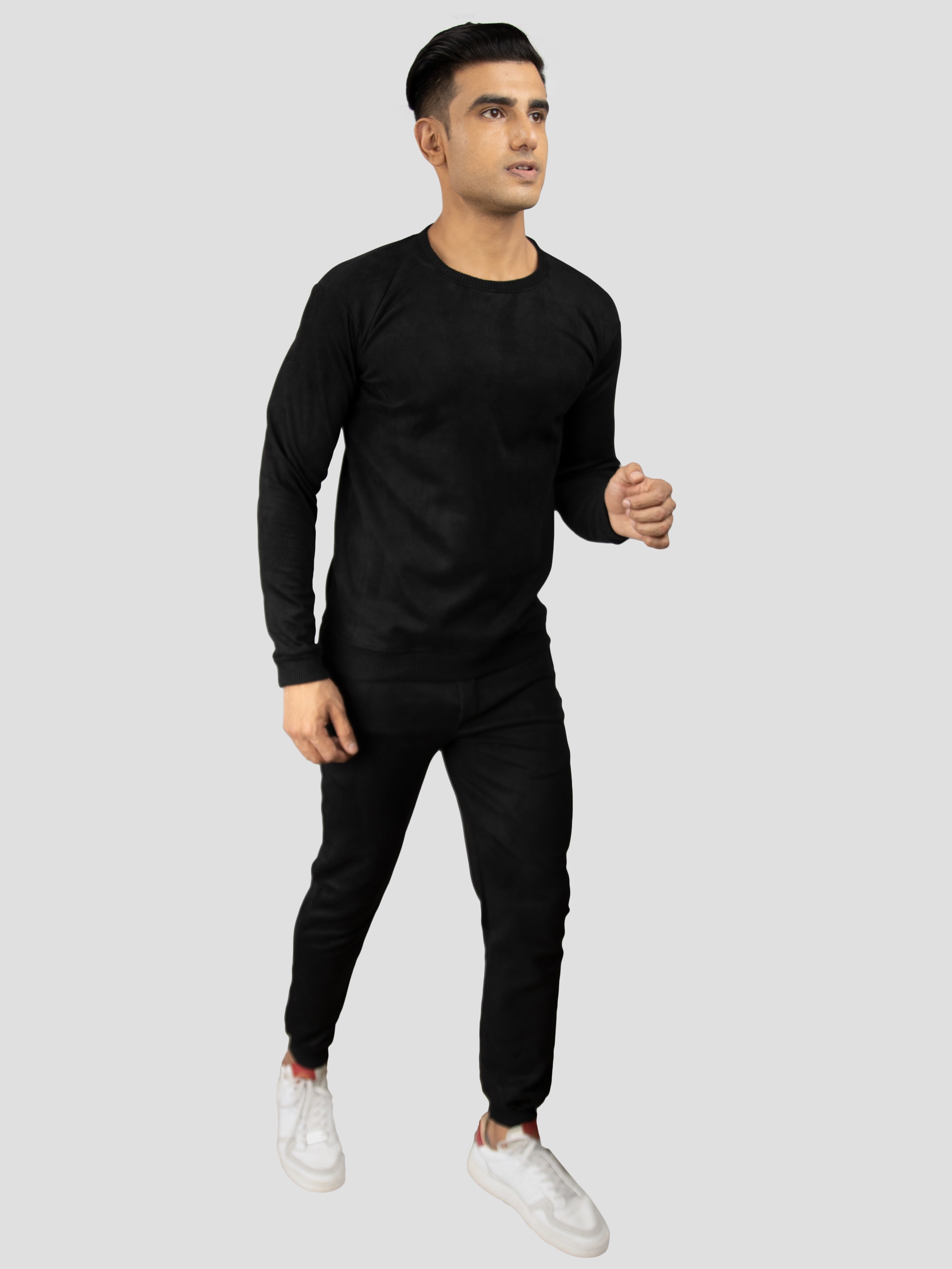 Albatross mens Suede Black Co-Ord Set - UNISEX