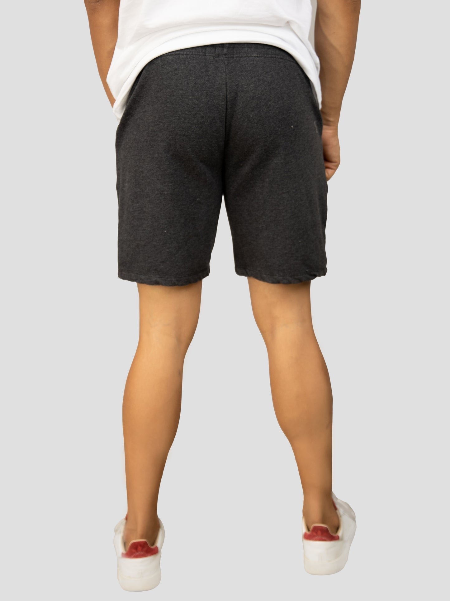 Dark Gray casual cotton fleece shorts for men