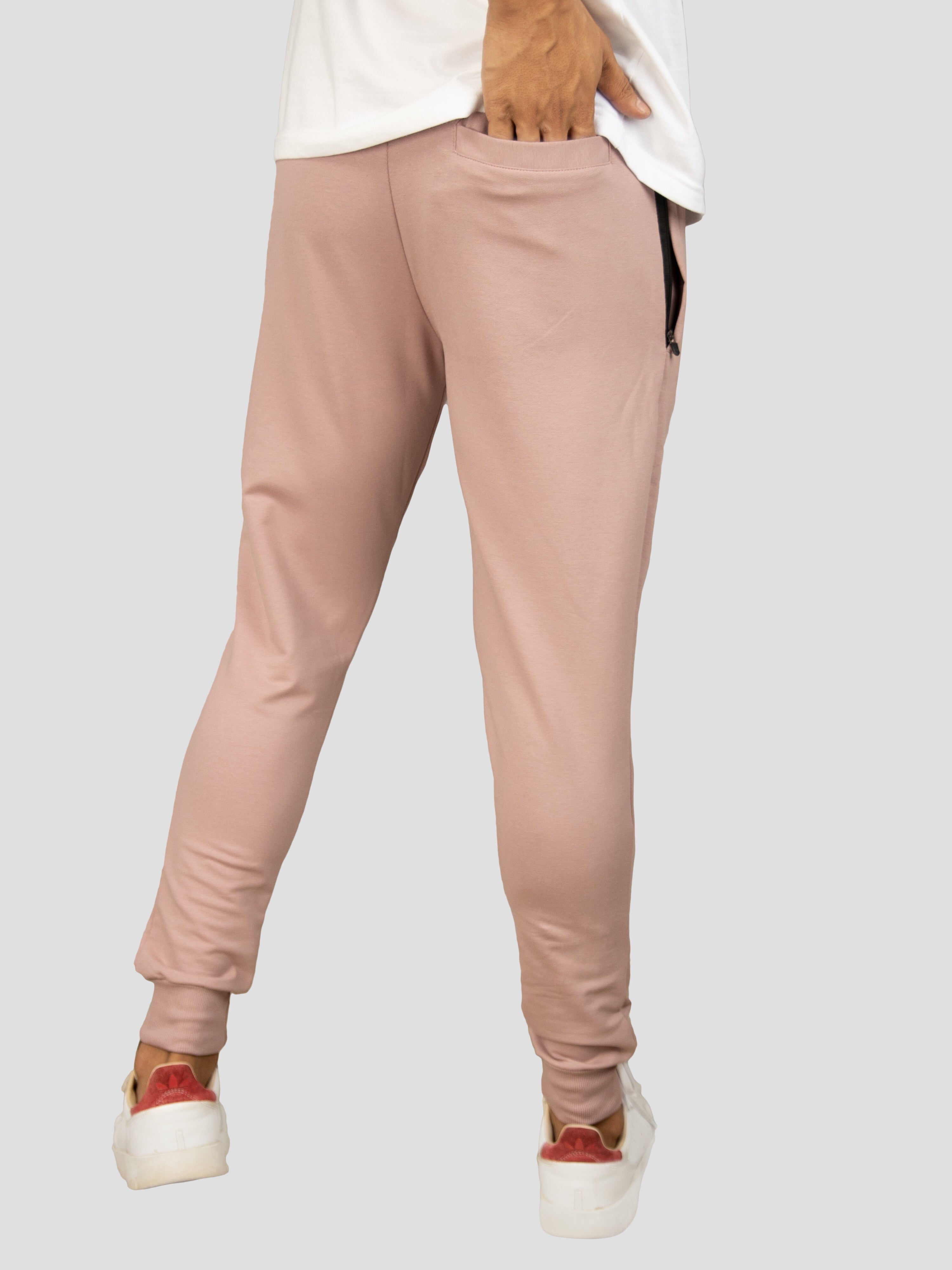 Rose Pink Casual Premium Loopknit Track Pant For Mens