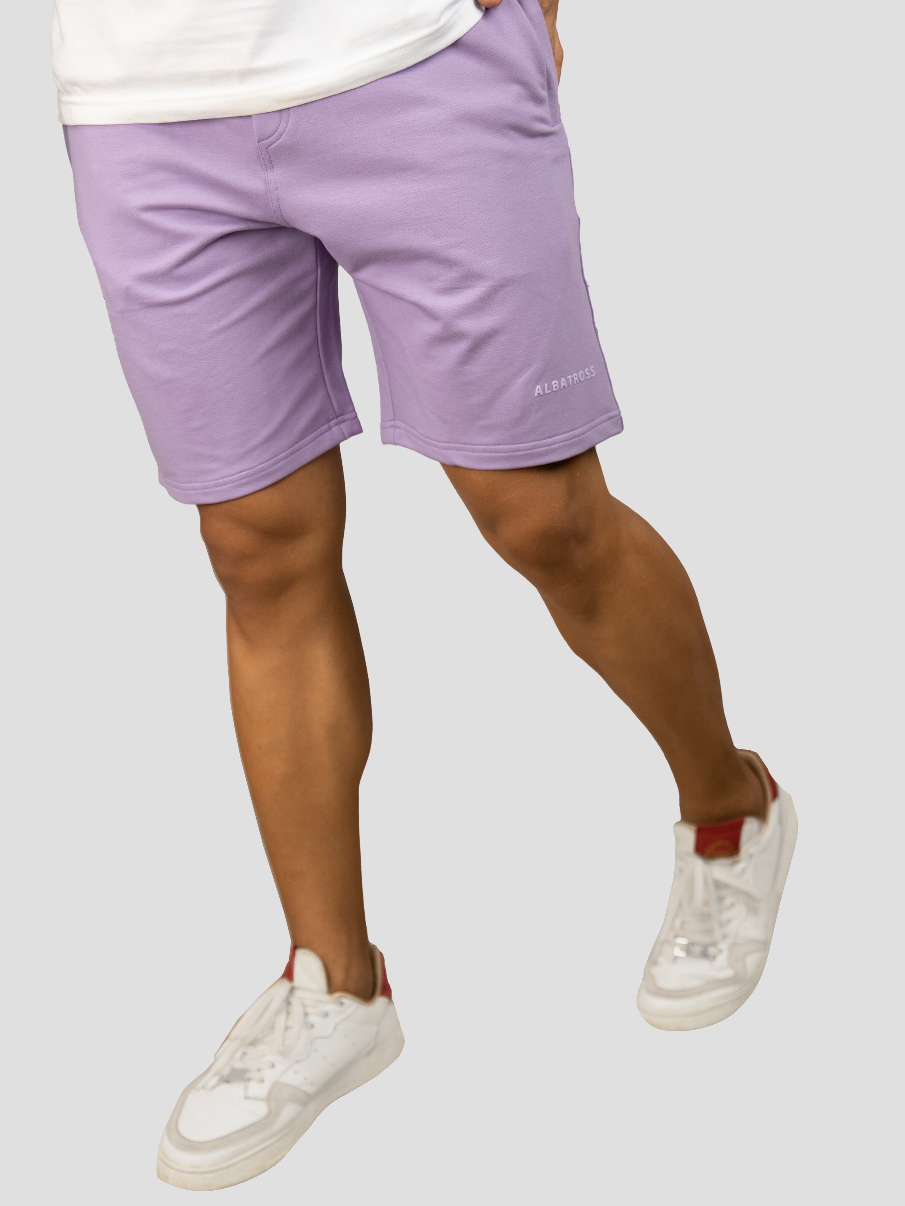 Purple casual premium loopknit shorts for men