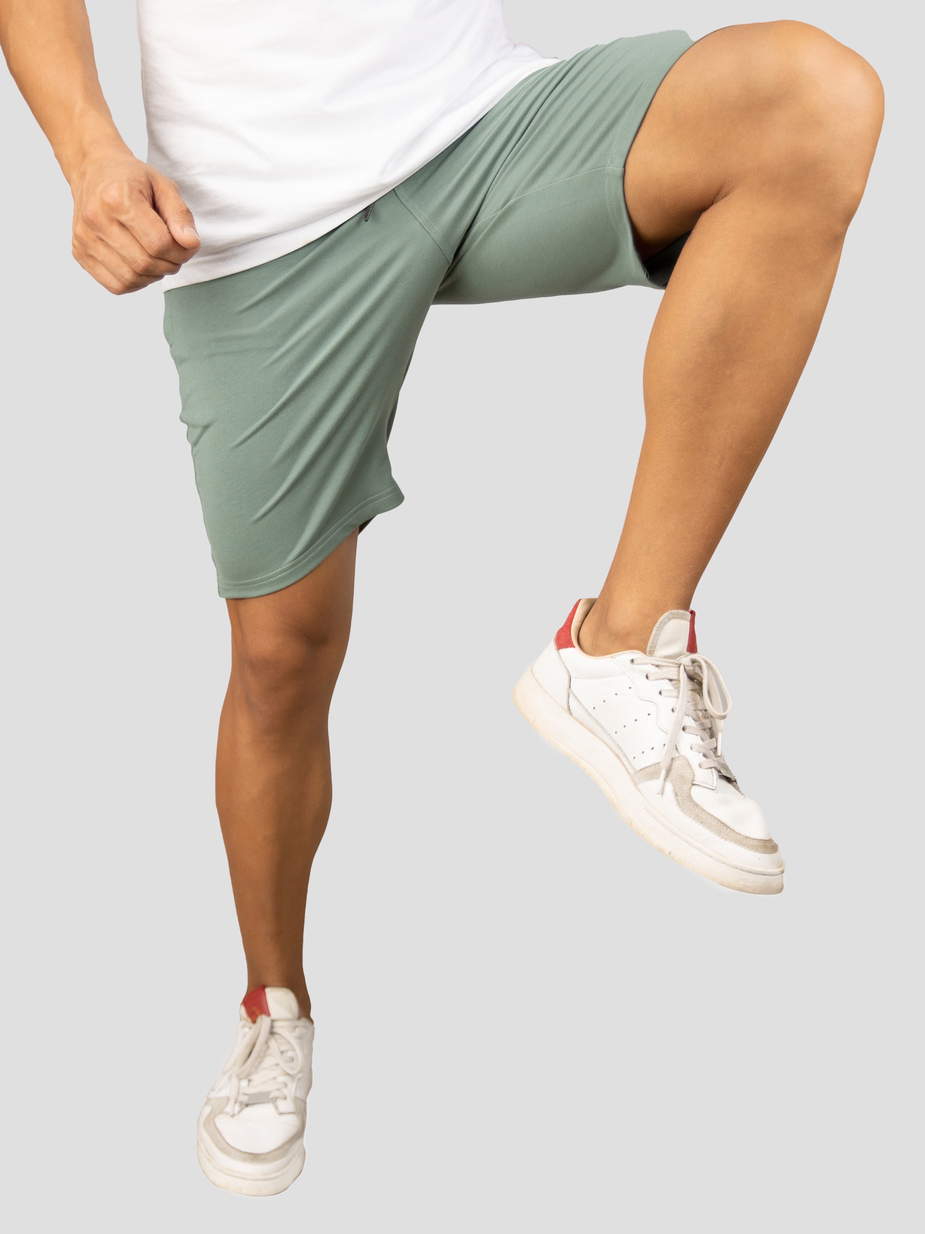 Sea Green casual premium loopknit shorts for men