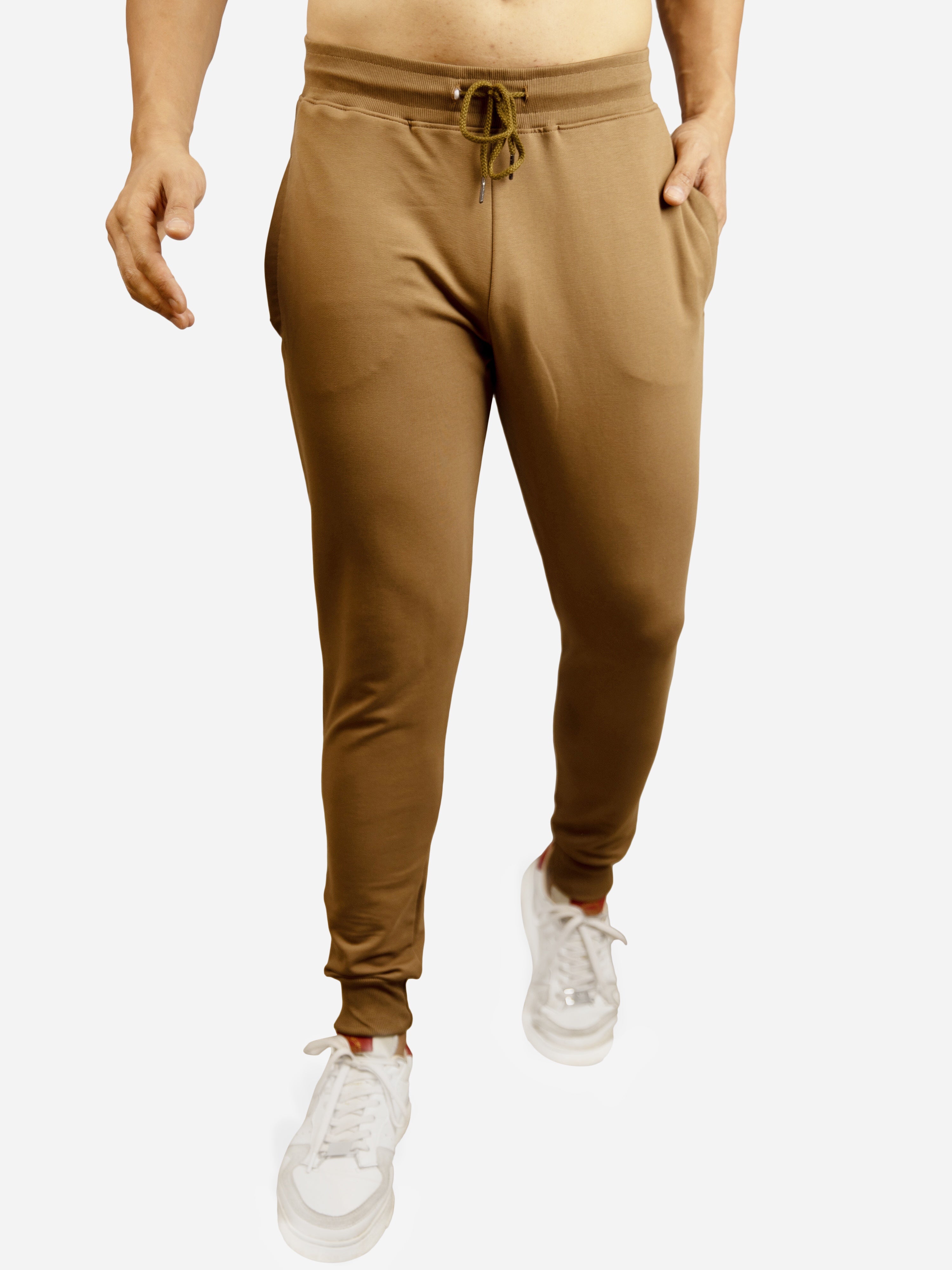 Brown Casual Premium Loopknit Track Pant For Mens