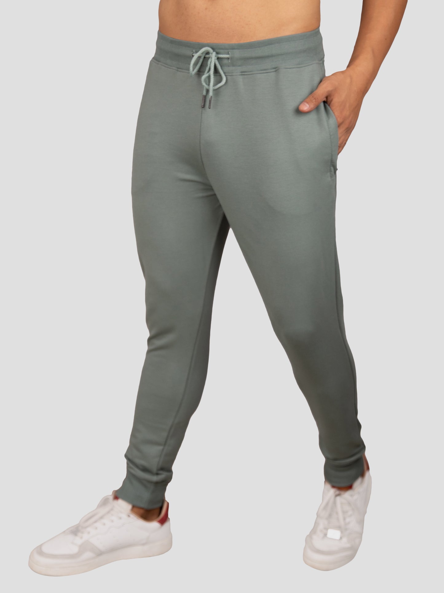 Green Casual Premium Loopknit Track Pant For Mens