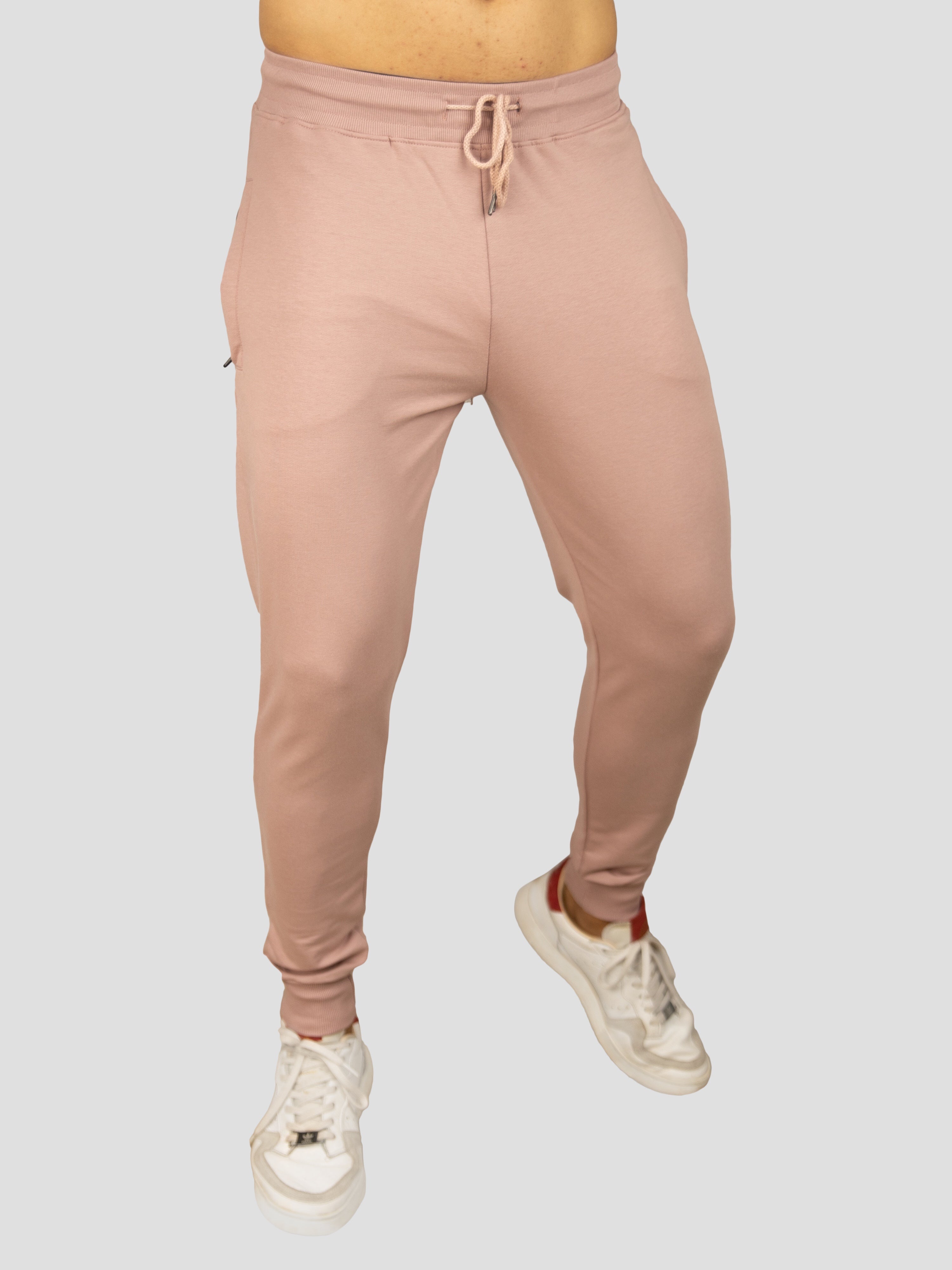 Rose Pink Casual Premium Loopknit Track Pant For Mens