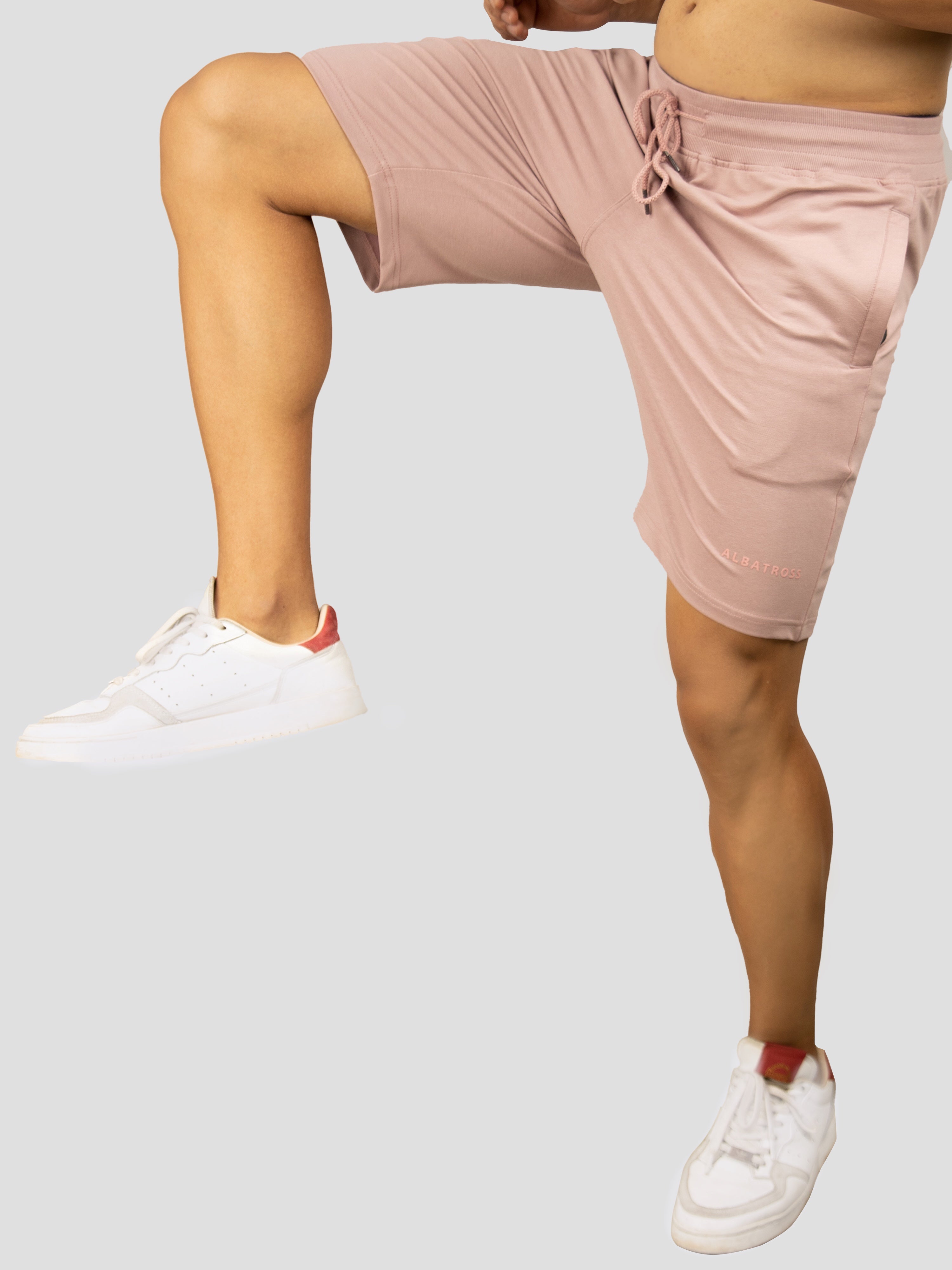 Rose Pink casual premium loopknit shorts for men