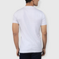 White Half Sleeve Flat Knit self striped Round neck T-Shirt for men