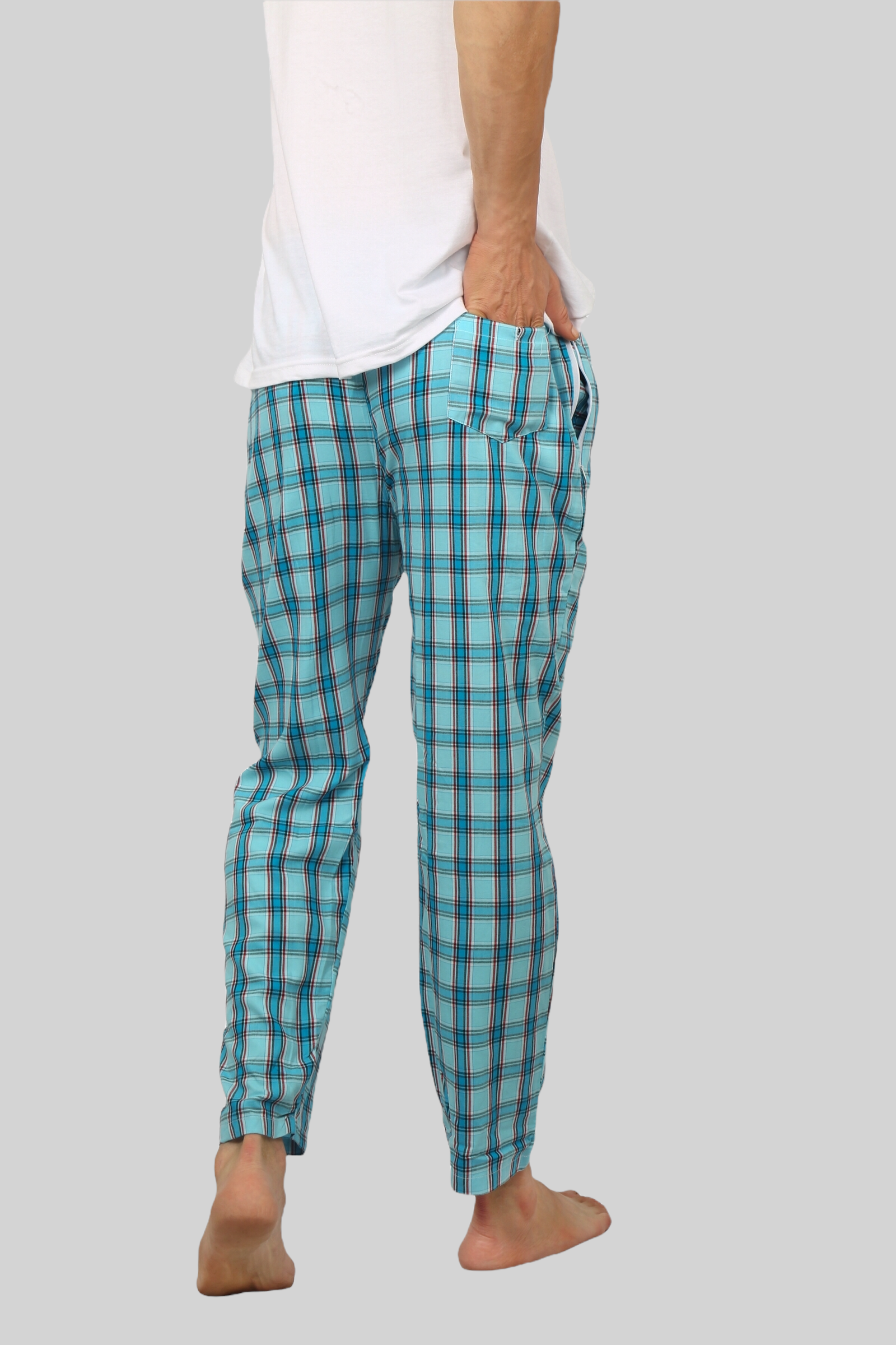 Baby Blue soft and super comfortable checkered pajamas for men