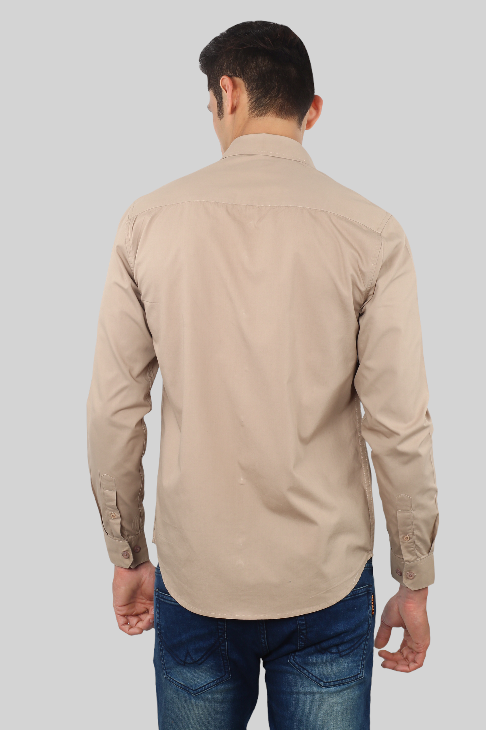 Biscuit Plain Cotton Shirt