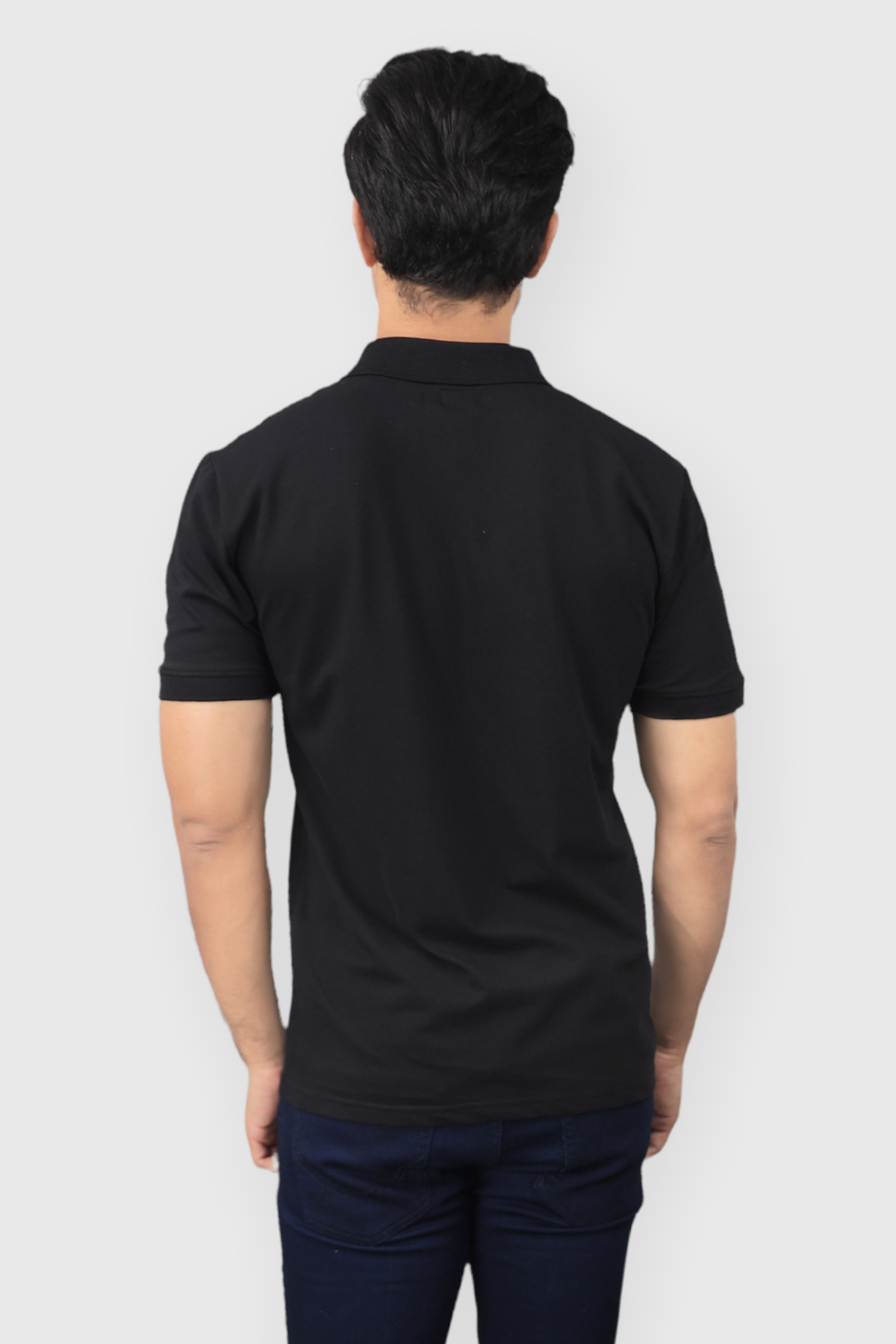 Albatross men’s Black cotton Matty collar tshirt